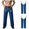 Men Cowboy Faux Suede Chaps Removable Buckle Leg Protection Covers for Horse Riding Role Play Themed Party Costume