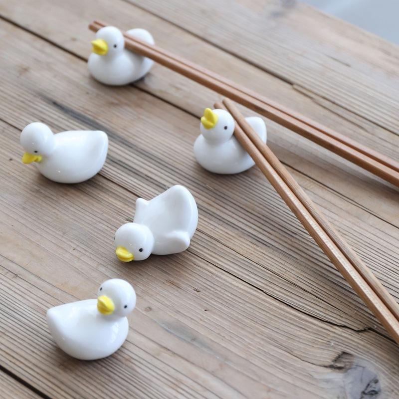 Ceramic Duckling Chopsticks Rack Hotel Ornaments