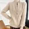 Женский кашемировый кардиган Qinghe Cashmere 30% кашемира 70% шерсти Осенне-зимний кашемировый кардиган Утепленный Мягкий Теплый