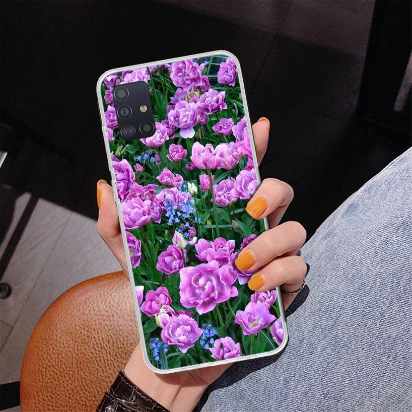 Фиолетовые Лавандовые Цветы Чехол для Телефона для Samsung Galaxy A12 A22 A32 A42 A52 A51 A50S A20S A10S A41 A31 A21S A40 A30S A20E A71 A70