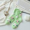 Plush Coral Velvet Socks Female Hosiery Sleeping Socks Casual Flower Pattern Socks  Women