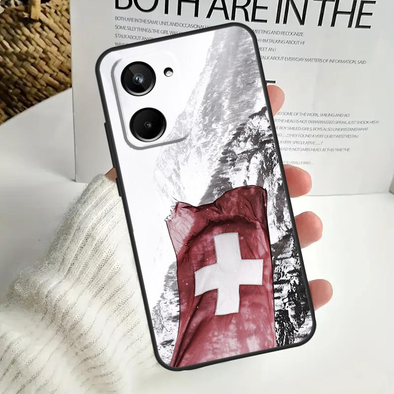 Швейцария Швейцарский флаг Для Realme GT Neo 5 GT5 9 10 11 12 Pro Plus C30 C31 C33 C35 C25s C21Y C51 C55 C67 C53 Чехол