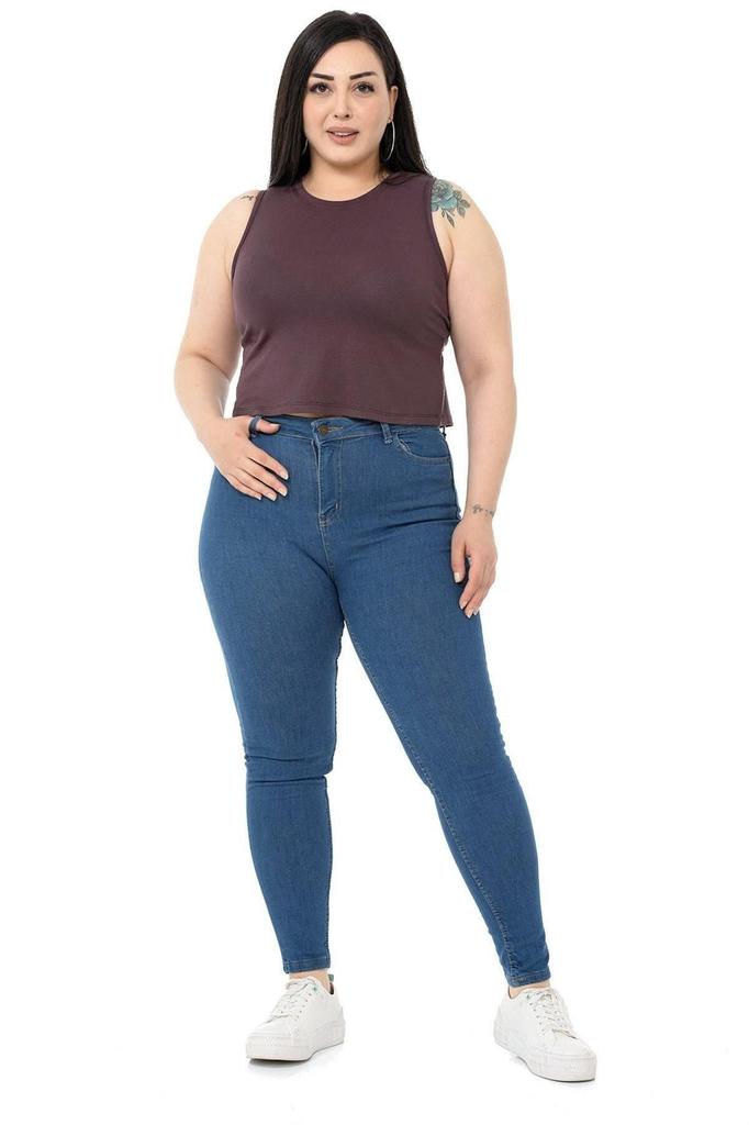 Женский стиль, боди большого размера, большие размеры, с круглым вырезом, без рукавов, укороченное боди из вискозы и норки