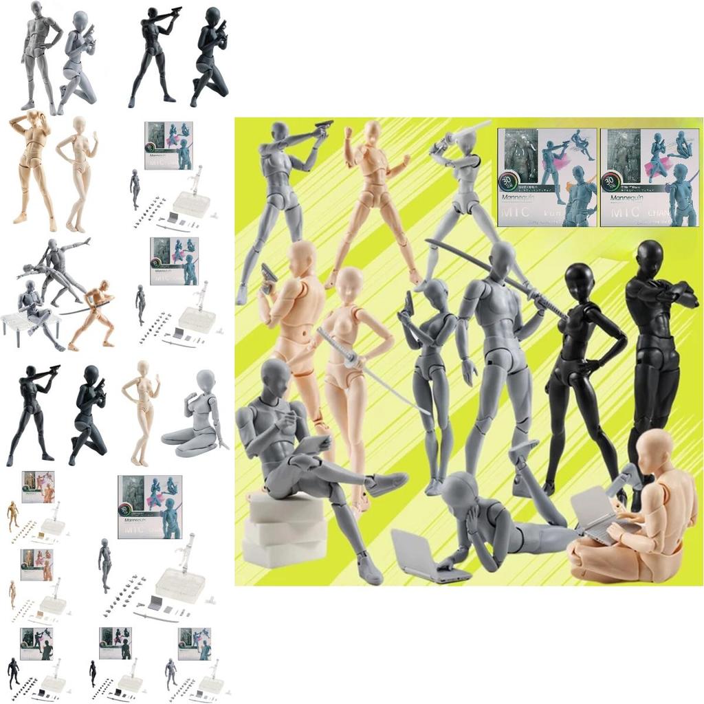 Премиальная фигурка тела SHF мужского и женского пола в роскошных серых, черных и телесных тонах, с подвижными суставами