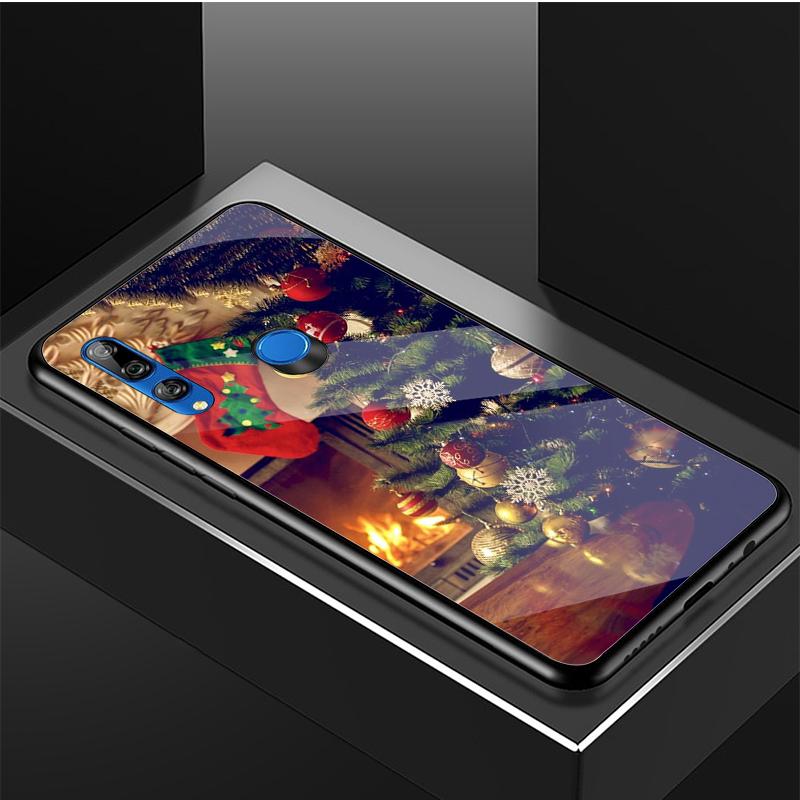 Чехол из закаленного стекла с Рождеством для Huawei Honor 8X9 10i 20i 20Lite 20Pro 30 Pro
