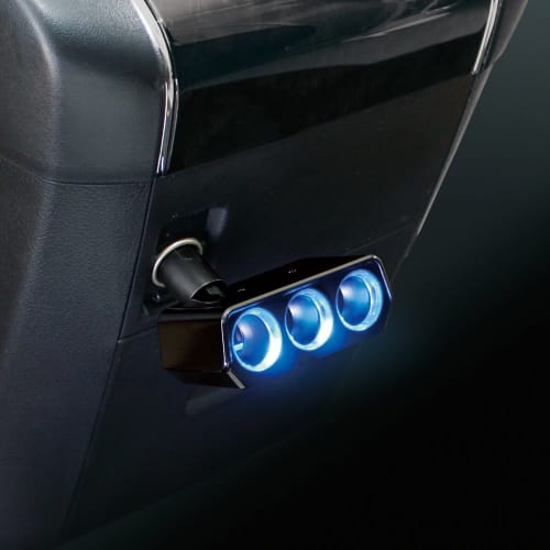 Tsuchiya Yac Автомобильные принадлежности для салона автомобиля Гнездо распределителя Кольцо Света Гнездо Тройное Направление Черный PZ-737