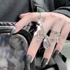 Двойная цепочка Кольцо на палец Регулируемое кольцо для женщин Мужчин Уличный стиль