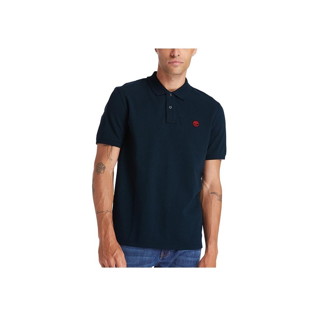 Timberland Casual Sport Single Bead Short Sleeve Polo Shirt Men Polo Shirts Deep-Sapphire-Blue A24H2-433