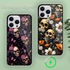 Роскошный чехол для телефона Skull Dead Flowers для iPhone 15 14 13 12 11 Plus Pro Max Magsafe Magnetic Wireless Charger