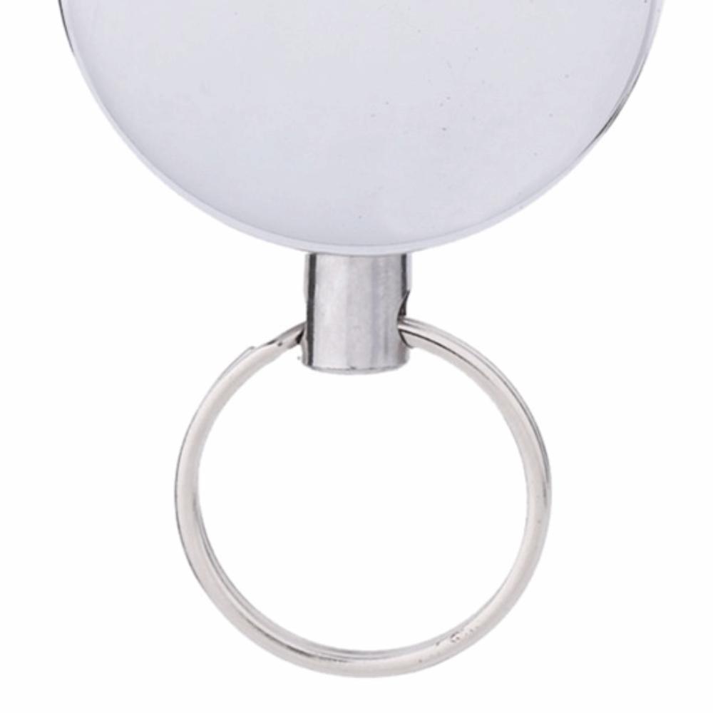 2 Pcs Metal Retractable Pull Chain 65cm Pull Chain Reel Retractable Badge Holder Education Sector