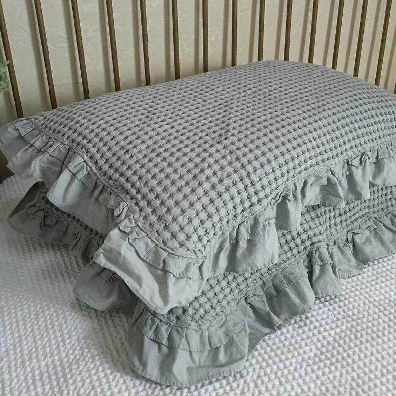 Наволочки из 100% хлопка с вафельным переплетением, 2 шт. Мягкие, дышащие, приятные для кожи наволочки, декоративные наволочки с вафельным переплетением, без наполнителя