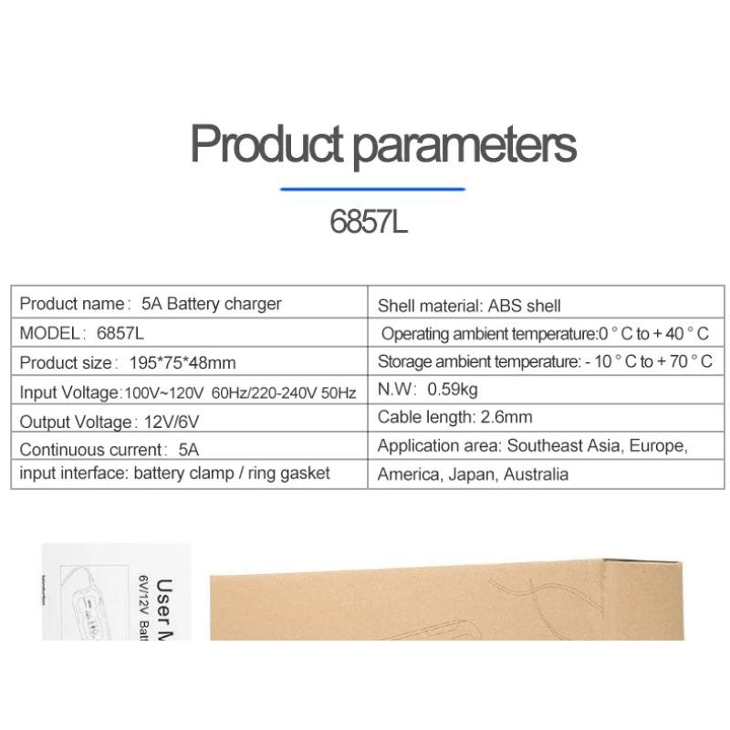 Многофункциональное зарядное устройство для автомобильного аккумулятора 5000 мА 6 В/12 В, полностью автоматическое интеллектуальное зарядное устройство для автомобильного мотоцикла