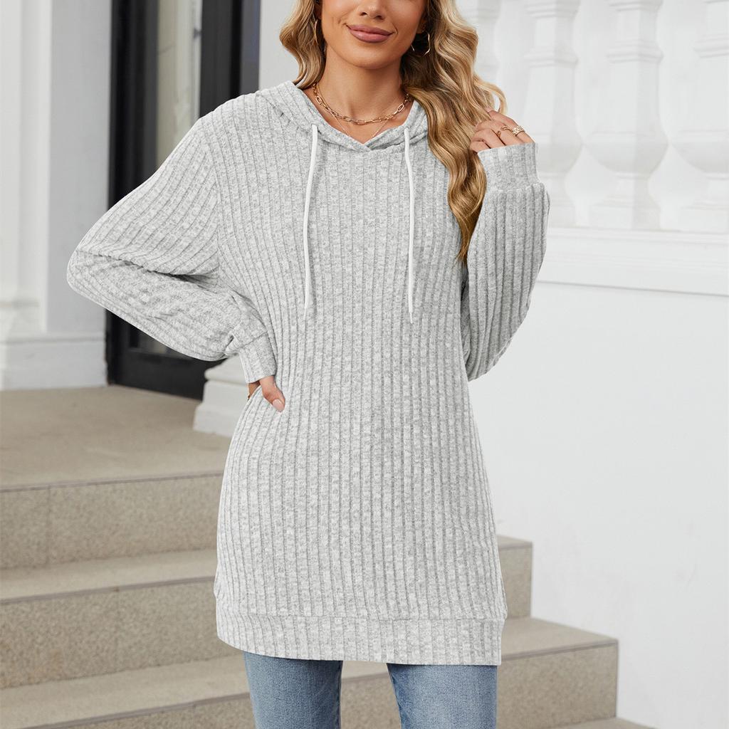 HNXC Женские модные повседневные однотонные худи и свитшоты с капюшоном и длинными рукавами с принтом