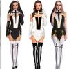 Грешный женский костюм монахини для ролевых игр и косплея на Хэллоуин, платье монахини в стиле средневекового Ренессанса для женщин, боди для выступлений
