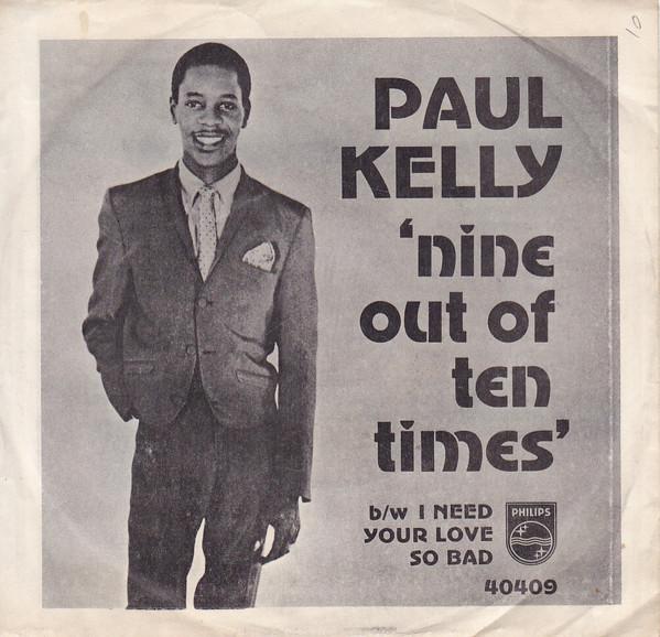 7-дюймовая пластинка PAUL KELLY Nine Out Of Ten Times 40409 PHILIPS 1966 US SoulFunk Б/у