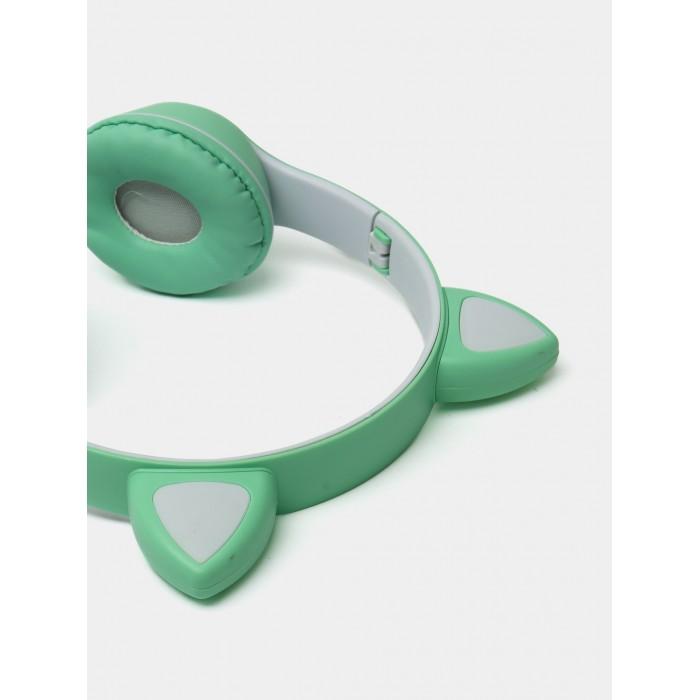 Беспроводные детские наушники SUNROZ Cat MZ-023 с кошачьими ушками и RGB подсветкой  Бирюзовый