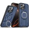 New Designer Luxury Anti-Fall Magnetic Mobile Phone Cases for iPhone 17 13 Pro 15 Plus 16 Pro Max Hidden Bracket Electroplate