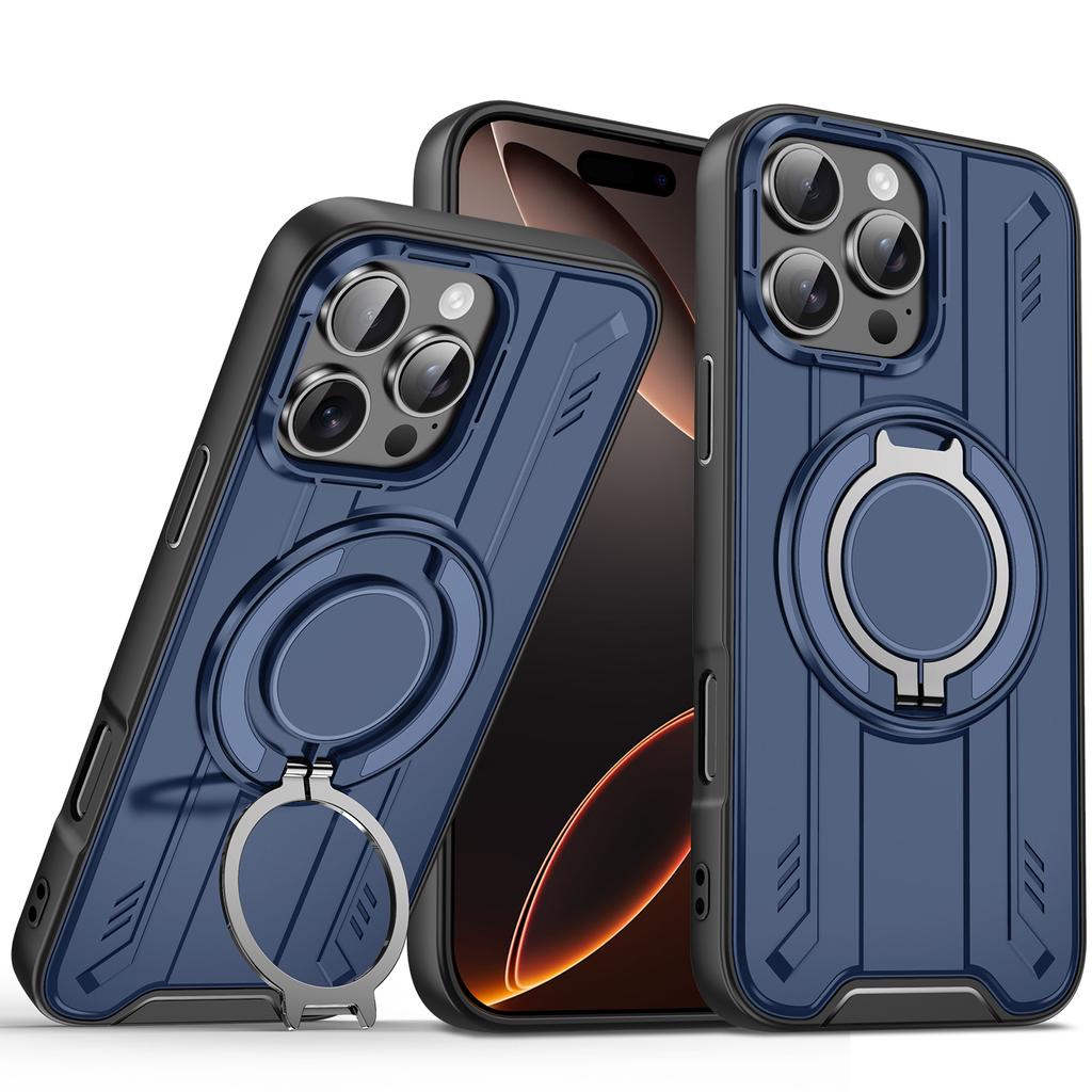 New Designer Luxury Anti-Fall Magnetic Mobile Phone Cases for iPhone 17 13 Pro 15 Plus 16 Pro Max Hidden Bracket Electroplate