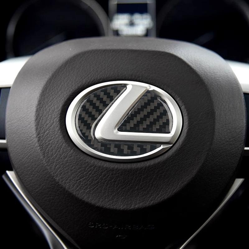 BJYL6 Interior Stickers Lexus Car Sticker Carbon Fiber Steering Wheel Decorative Sticker For RX330 IS250 Ct200h ES300h RX350 IS300h NX