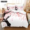 New 3D Plum Blossom Sakura Bedding Sets Duvet Cover With Pillowcase  Children  Twin Full Queen King Bedclothes