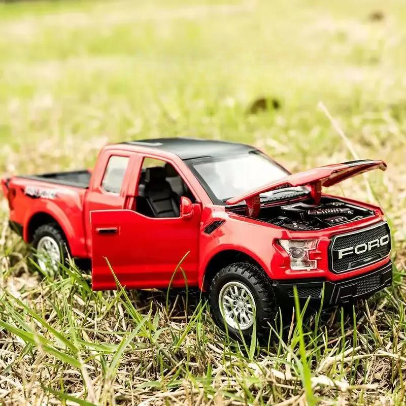 Новый 1:32 Ford Raptor F150 Пикап внедорожник литой металлический сплав модель автомобиля звук свет инерционный механизм коллекция детские игрушки подарки A188