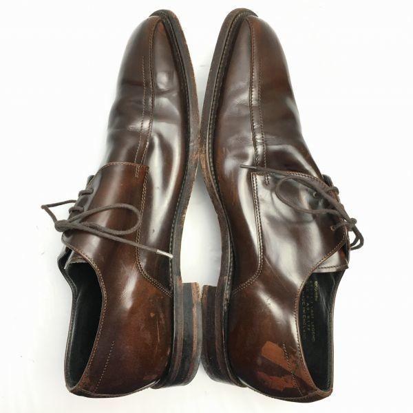 Made in England LOAKE Size 9 (27.5cm) Dark Brown Swirl Moc Business Shoes Vintage Men's(USED)