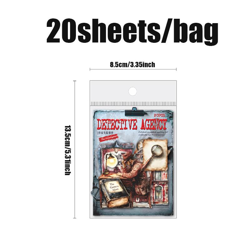 Mr. Paper Scene Character Sticker 20 sheets/pack Detective Showtime Sticker Multi-color Family Handbook Stationery Decoration