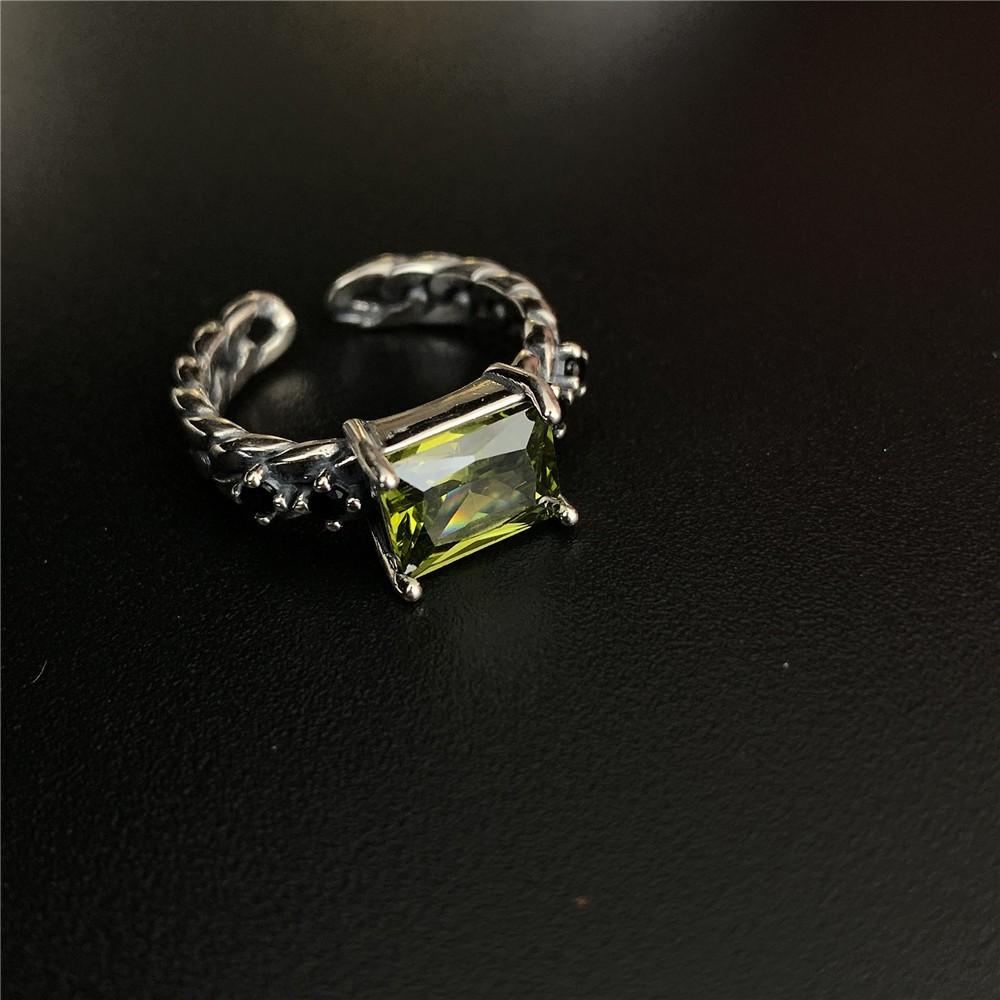 Винтажные изумрудные разноцветные квадратные кольца с цирконием для женщин, регулируемое кольцо с геометрическим рисунком, модные украшения для вечеринок