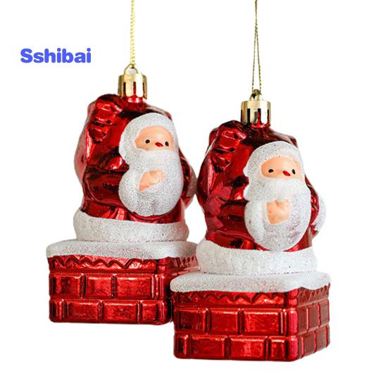 2 шт. Рождественский кулон изысканный грибной пончик в форме Санта-Клауса подвесное украшение для рождественской елки для праздничного украшения