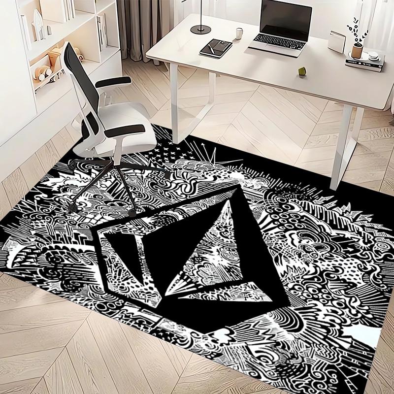 1pc V-VOLCOM LOGO Print Area Rug - Soft, Washable Non-Slip Indoor Mat, Living Room, Home Office Decorative Rug,Office Decorative