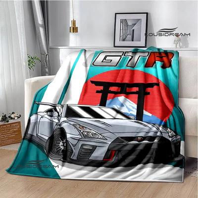 Пледы с ретро-принтом GTR racing-mantas, мягкий и уютный теплый плед для дома, путешествий, пикника, подарок на день рождения