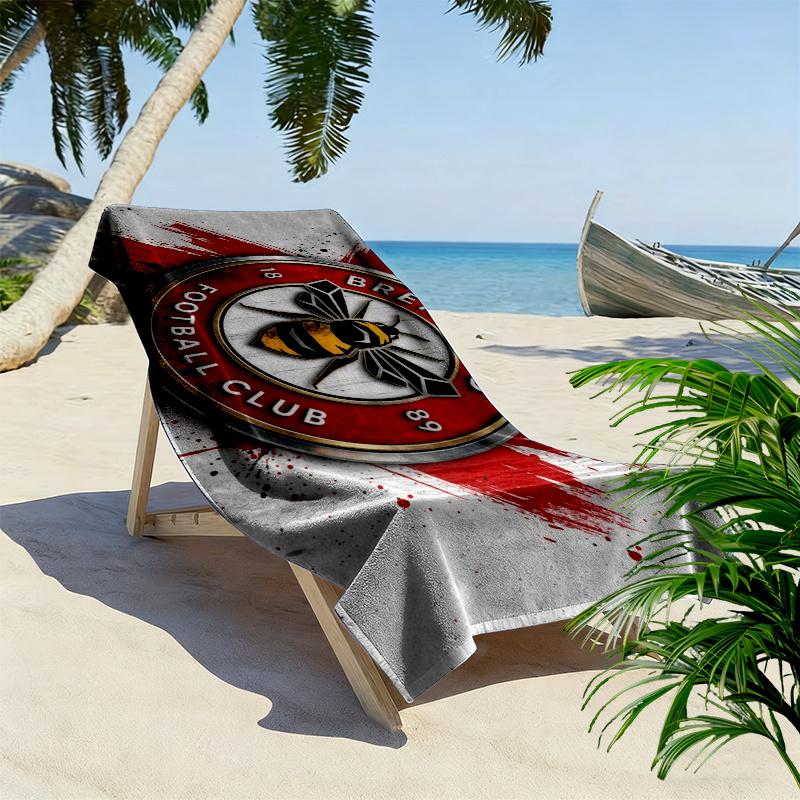 Brentford Print Beach Towel, Large Soft Quick Dry Towel for Beach Camping Swimming