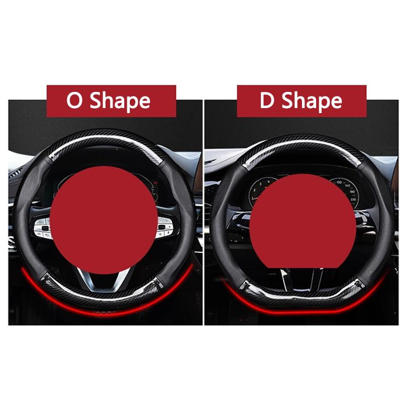 Honda Car Steering Wheel Cover Breathable Anti Slip Leather Carbon Fibre Case for Civic Accord CRV HR-V Fit Jazz City Jade Vezel XI6