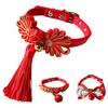 Ошейник для собак с китайским узлом, декоративный полиэстер, ошейники для домашних животных, кошек и собак с колокольчиком