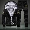 Winter 2 Piece Tracksuits Men Sets Casual Thicken Fleece Warm Hooded Jacket Pants Sweatshirt Sportswear Coats Hoodie Track Suits