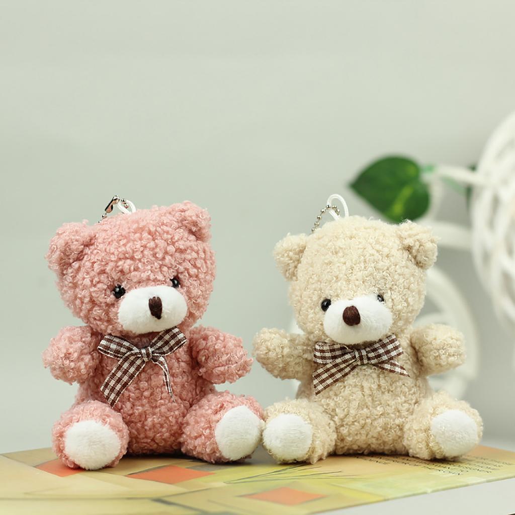 Furry Bear Keychain Plush Toy Pendant Keyring Stuffed Animals Key Rings Versatile Ornament for Bag Phones Keys Cameras