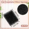 30 Pcs Pet Fountain Replacement Filter, Cat Drink Water Filter Replaced Foam Filters