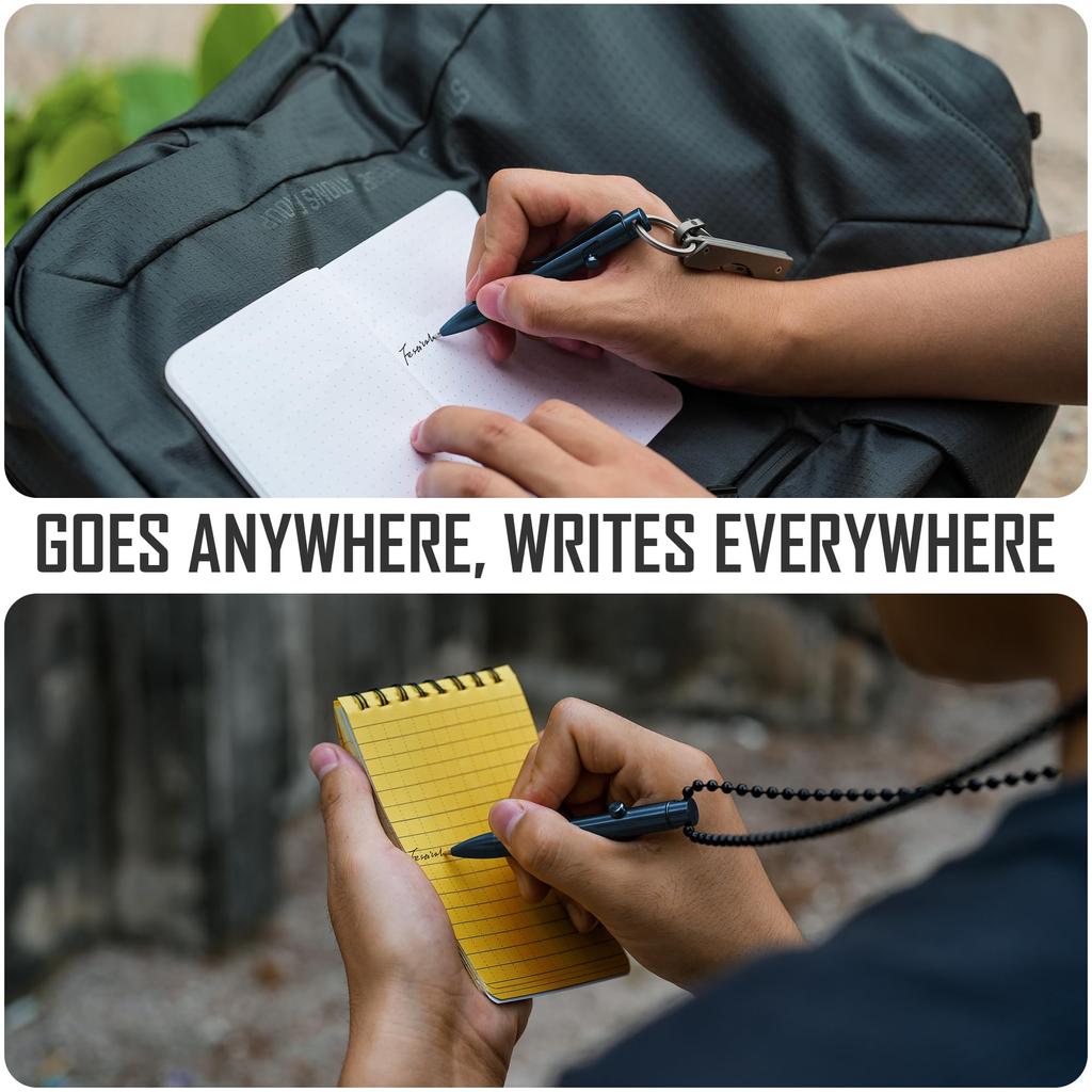 KeyUnity KP04BL Bolt Action Ballpoint Pen with Clip Titanium Alloy EDC Pocket Pen Retractable Metal Ballpoint Pen for Daily Carry