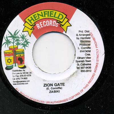 7-дюймовая пластинка ZABIKI - Zion Gate NONE Henfield Record Ямайка Регги, Ска и Даб Б/у