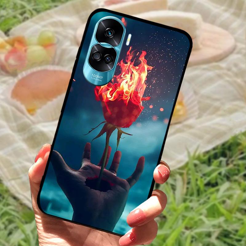 Чехол для Honor 90 Lite Honor90 Pro Силиконовый Расписной Мягкий Черный Чехол для Телефона Huawei Honor 90 Pro Оболочка 90Lite 5G Funda Coque