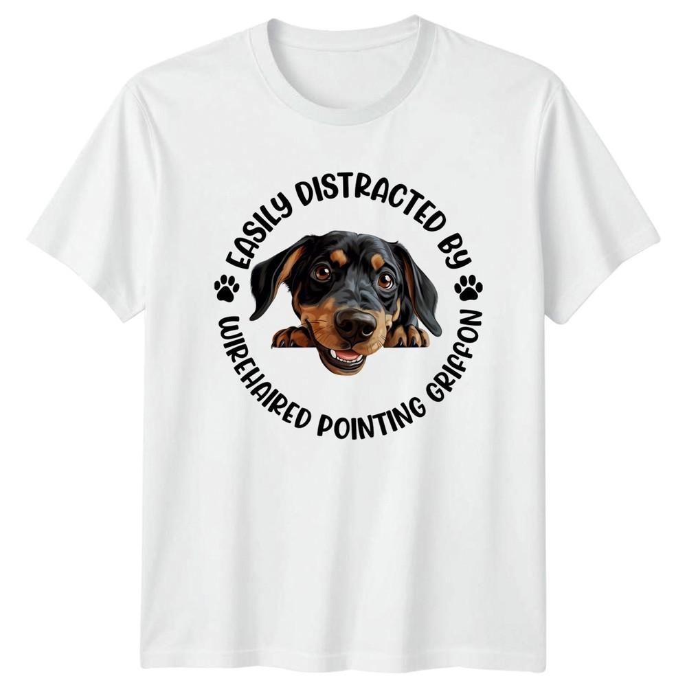 Easily Distracted By Wirehaired Pointing Griffon Unisexs TShirt Unisexs Tee Graphic