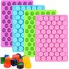 Round Chocolate Cookie Molds New Size 55-Cavity Cylinder Chocolate Cover Cookie Silicone Molds for Candy Mini Cakes Jelly Baking