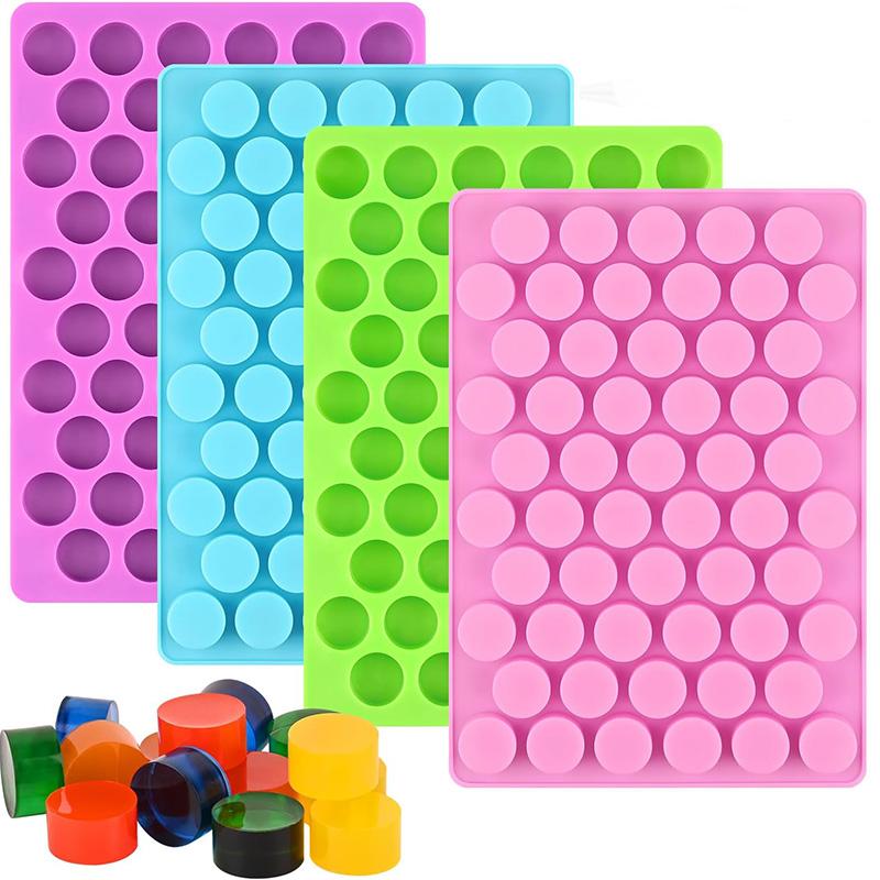 Round Chocolate Cookie Molds New Size 55-Cavity Cylinder Chocolate Cover Cookie Silicone Molds for Candy Mini Cakes Jelly Baking