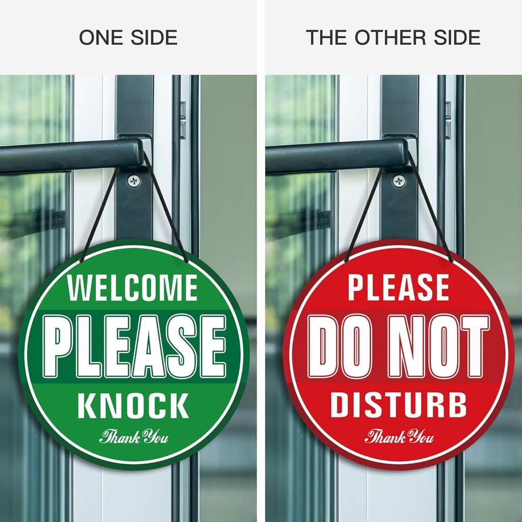 Putuo Decor 'Please Do Not Disturb' PVC Round Door Plaque - Office Meeting & Therapists' Clinic Sign - 9 Inch Double Sided