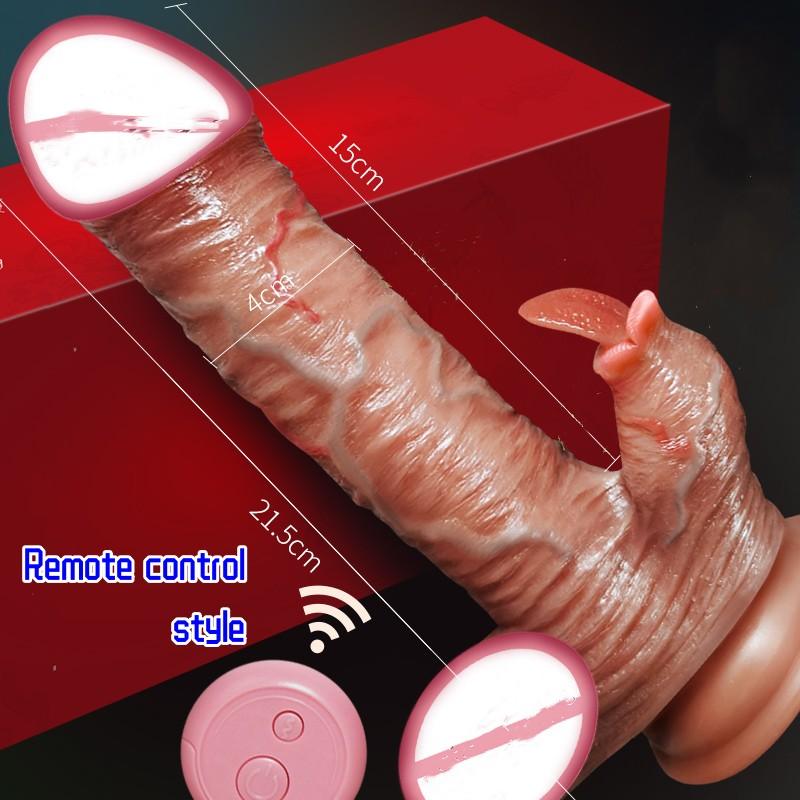Пульт Дистанционного Управления Фаллоимитатор Пенис Женская Мастурбация Лесбийские Секс-Игрушки Масштабирование Нагрев Вибратор Жидкий Силикон Настоящие Вены Облизывание Языка Клитор Пинч Мяч