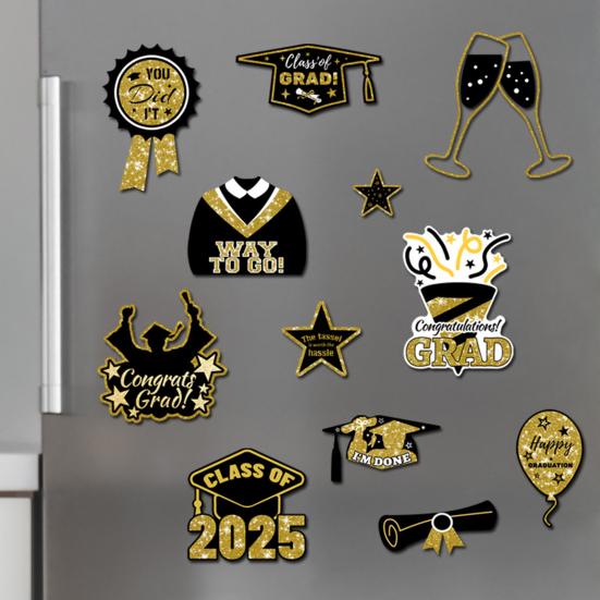2025 Graduation Car Magnets Congrats Grad Magnetic Stickers Set Graduation Party Decor Magnets for Cars Fridge Garage Mailbox