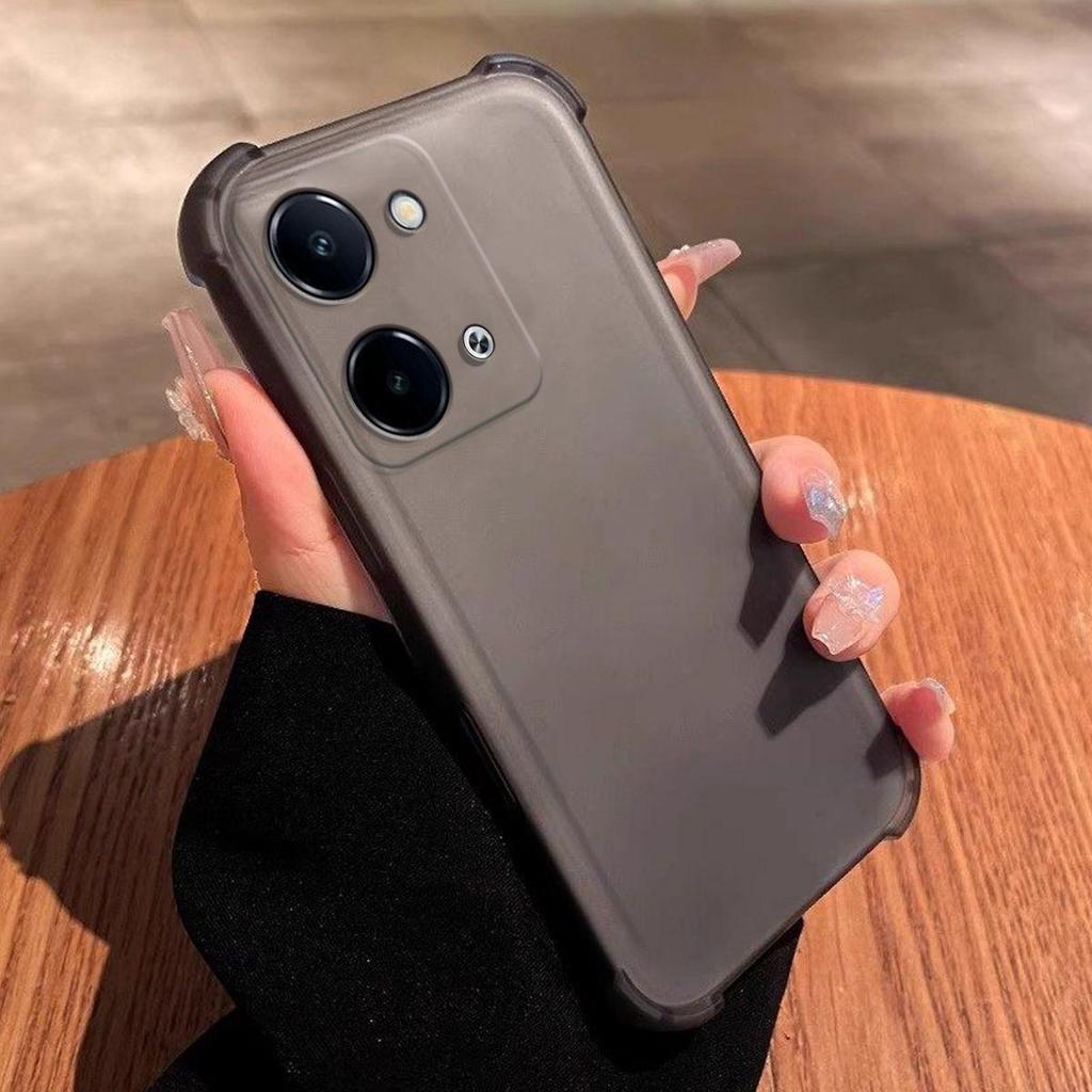 Чехол для Vivo Y28 4G Ударопрочный Бампер с Подушками Безопасности Матовый Полупрозрачный Чехол