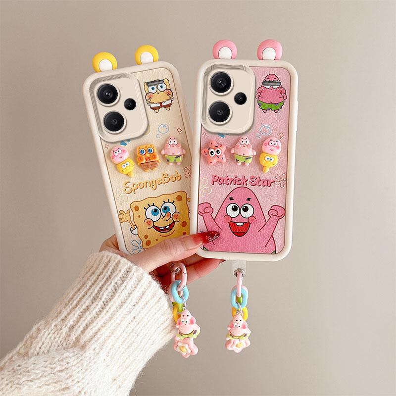 KEYSION Милый чехол с 3D-мультяшным рисунком для Redmi Note 13 Pro+ 5G с браслетом, силиконовый противоударный чехол для телефона Redmi Note 13 Pro+ 5G