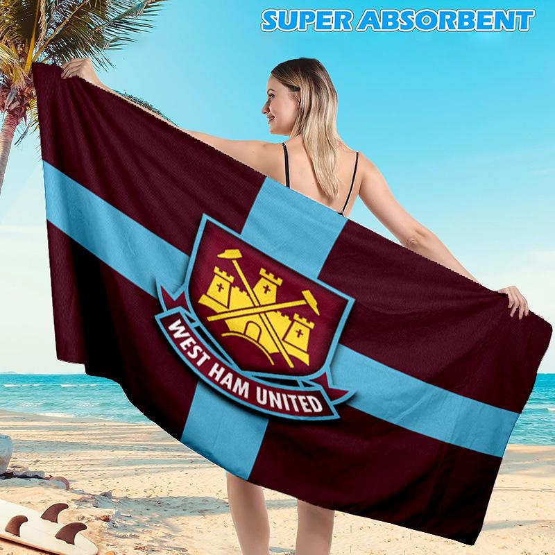 1PC West Ham United Beach Towel, Microfiber Beach Towel, Perfect For Pool, Beach, Travel, Home Decor Beach Party Fan gifts