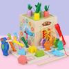 Multifunctional Montessori Wooden Educational Toy: Shape Matching, Worm-catching, & Radish-pulling for Kids